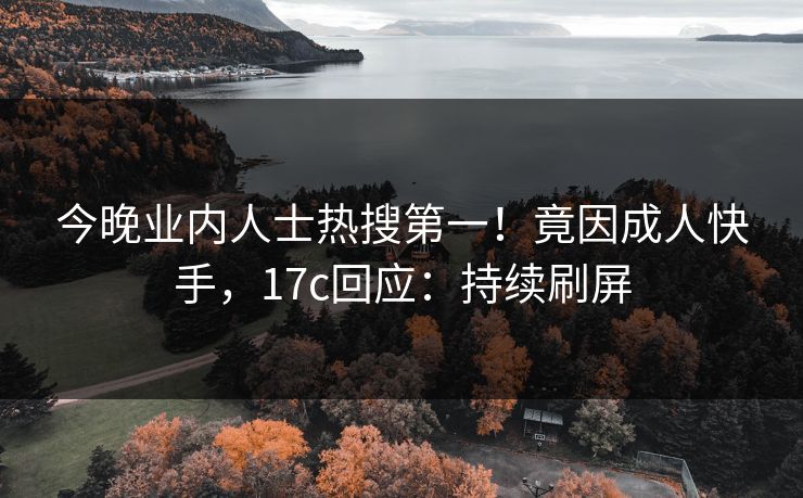 今晚业内人士热搜第一！竟因成人快手，17c回应：持续刷屏
