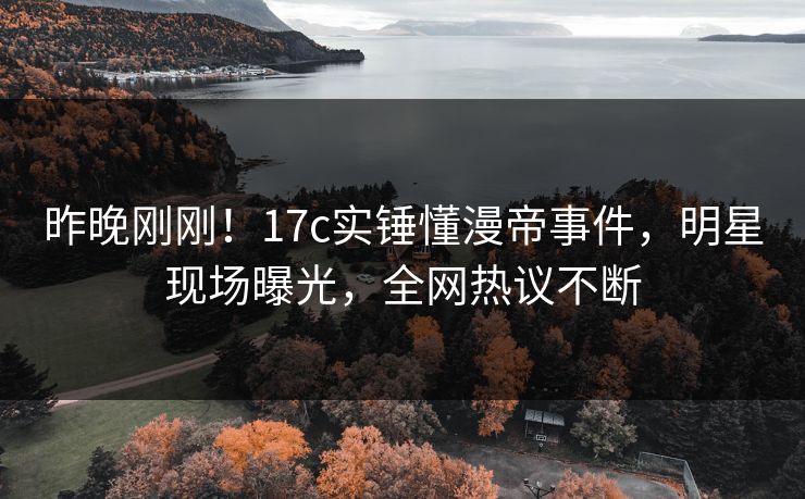 昨晚刚刚！17c实锤懂漫帝事件，明星现场曝光，全网热议不断